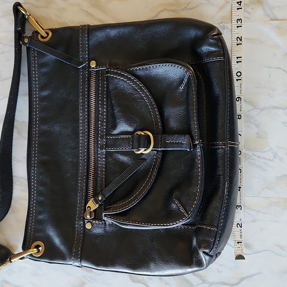 Fossil Bags Fossil Black Leather Hobo Crossbody Bag Poshmark